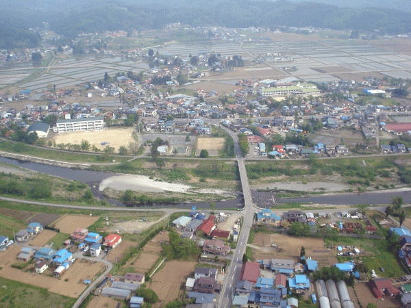 大川目地区上空から